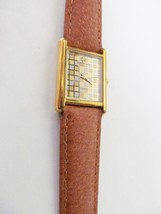 Raymond Weil 18K Gold Electroplated Checkerboard Face Quartz Watch-#5766 Vtg &#39;80 - £279.65 GBP