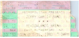 Jerry Garcia Band Concert Ticket Stub October 31 1993 East Rutherford New Jersey - £27.45 GBP