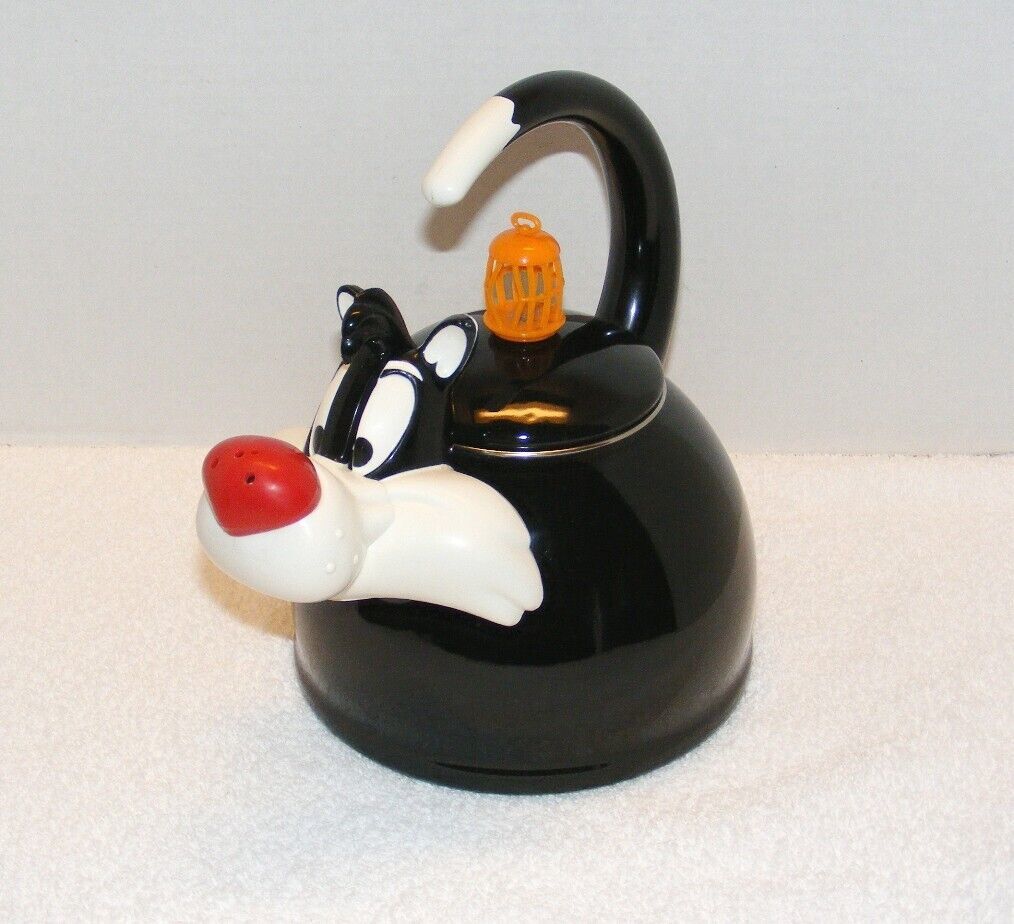 Primary image for VINTAGE LOONEY TUNES SYLVESTER WITHOUT TWEETY BIRD TEA KETTLE /POT GUC