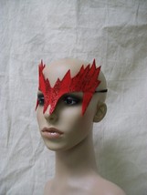 Red Flaming Eye Mask Glittery Roleplay Fantasy Superhero Scarlet Witch  ... - $165.07 MXN