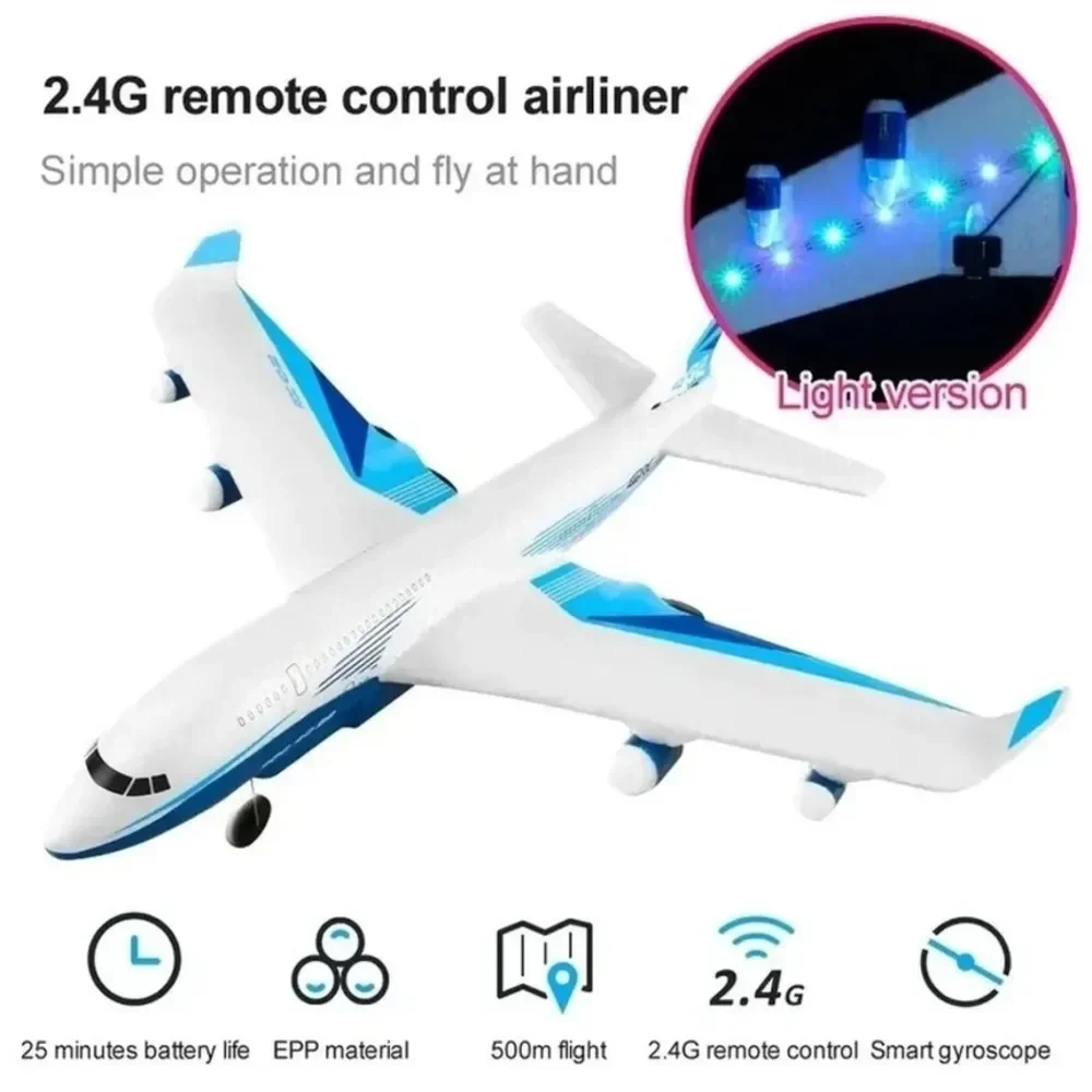 Hand Throwing RC Plane with LED Light EPP Foam 2.4G Remote Control Airplane Fall - £52.57 GBP