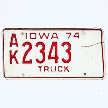 1974 United States Iowa Base Truck License Plate AK 2343 - £14.78 GBP