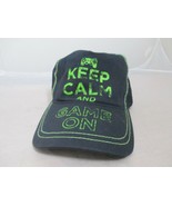 Keep Calm and Game ON - Green Writing on Dark Blue Hat - £10.11 GBP