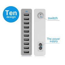 60W 10-Port USB A Fast Charging Hub - Power Delivery PD Phone Charger Station - £15.42 GBP+