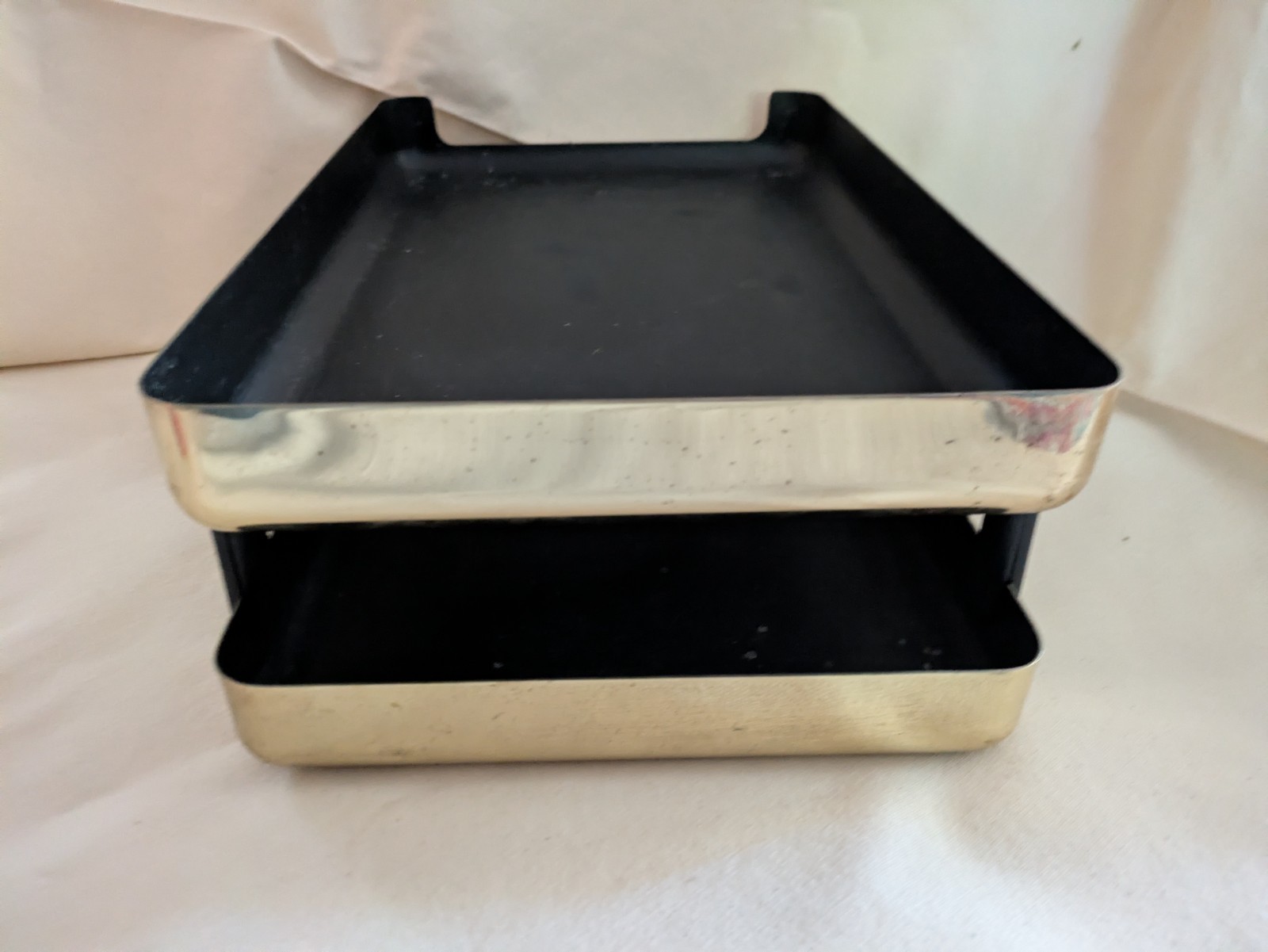 1984 Gold Eldon Emphasis 6000 File Tray Organizer Executive Desktop Two Tier Item image 6