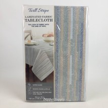Twill Stripe Laminated Fabric Tablecloth Resists Stains 52&quot; x 70&quot; Oblong - $34.55