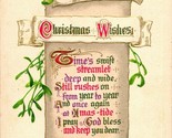 Vtg Postcard 1913 WINSCH CHRISTMAS Greetings Christmas Wishes Poem Scrol... - £7.08 GBP