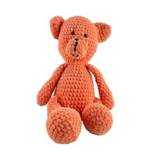 Vintage Chenille Teddy Bear Plusgh Peachy Orange Handmade Cuddly Floppy - £15.13 GBP
