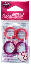 Tool Tron Gel Cushioned Scissor Finger Rings 4/Pkg-Fits Most 2.5&quot;-5&quot; Sci... - £11.19 GBP