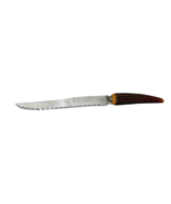 Vtg Mid Century Modern MCM Faux Antler Handled Serrated Knife England Ma... - $9.85