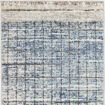 2' X 8' Blue Abstract Power Loom Distressed Non Skid Runner Rug - $1,398.25 MXN