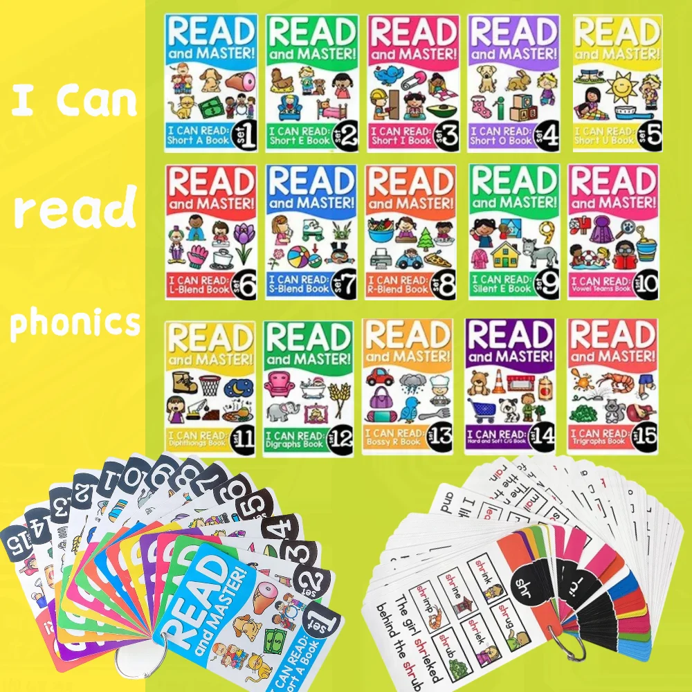 107 Groups/Set Roots English Phonics Flash Cards Kids Montessori Learning - £12.14 GBP