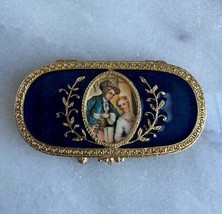 Vintage Estee Lauder Solid Perfume Compact Mini Royal Blue Enamel - $1,353.49 MXN