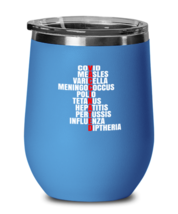 Vaccination Wine Glass Vaccinated Blue-WG  - £20.40 GBP