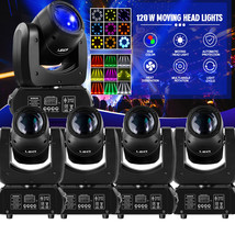4Pcs Gobo Rgbw 120W Led Moving Head Light 8Prism Dmx512 Spot Disco Beam ... - £489.42 GBP
