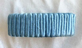 Elegant Revlon Blue Silky Cord Wrapped Hair Clip Barrette 1970s vintage 3 1/2&quot; - £9.83 GBP