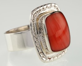 Vintage Mexicain Argent Sterling Bague Avec Épineux Huître Coque (Taille 9) - $106.72 CAD