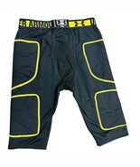 Under Armour Padded Compression Shorts YXL Black Yellow Football Gear - $315.41 MXN
