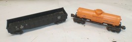 Lot Of 2 Lionel Train Cars - 6462 Gondola &amp; 6025 Orange Tank Car - $21.98