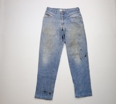 Vintage 80s Calvin Klein Mens 34x34 Thrashed Straight Leg Denim Jeans Blue USA - £35.57 GBP