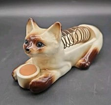 Vtg Siamese Cat 1980s Japan Ceramic Cat Desk Organizer Letter Pen Stamp ... - $25.02