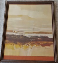 Beautiful Gouache Watercolor Painting - Ackerman - Vgc - Beautiful Sunset Scene - £62.09 GBP