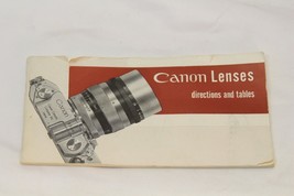 Canon Lenses Directions and Tables 1955 Booklet Canon II-S cameras  - $18.61