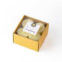 4 White Unscented Scented 100 Percent  Beeswax Votives, Votive Candles, 12 Hour - £13.58 GBP
