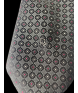 Dior Tie Vintage Christian Dior Spell Out Silver Gray Purple Silk Poly V... - $46.53