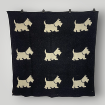 Vintage Pendleton Scottie Dog Blanket Black Cream Reversible Square 56”x56” - $86.11