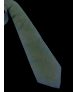 Vintage Bronzini Tie Necktie Skinny 1960s Green Preppy Disco Academia Retro - $23.57
