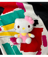 Sanrio Hello Kitty Soft 4” Plush Pink Bow Pink Yellow Outfit - $12.60