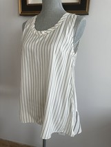 Nwt $ 1750 Brunello Cucinelli Silk Striped Monilli Tunic Top Blouse Sz L - £238.07 GBP