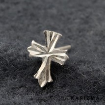 Indian Real Sterling Silver Cross Stud Earring For Men - Single - $409.89 MXN