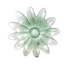 Ecoglass Spain Green Frosted Petal Glass Bowl - £27.18 GBP
