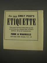 1956 Funk &amp; Wagnalls Book Advertisement - Etiquette by Emily Post - £14.54 GBP