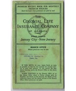 Colonial Life Insurance Company Premium Receipt Book 1946 Jersey City Ne... - £4.40 GBP