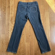 Apt 9 Straight Leg Jeans Womens 6 Dark Black Blue Stretch Denim Pants 34x33 - £15.47 GBP