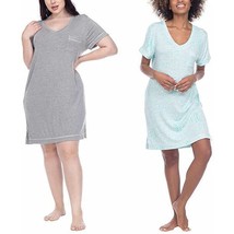 Honeydew Ladies&#39; 2-Pack Sleep Shirt Size: XS, Heather Gray/Moonfish Leopard - £19.68 GBP