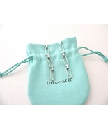 Tiffany &amp; Co Paper Clip Dangling Earrings 18K White Gold Dangle Gift Pou... - £1,567.89 GBP