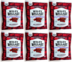 ( Lot 6 ) Wiley Wallaby Soft &amp; Chewy Licorice Hot Cinnamon 4 oz/Pk New Sealed - £23.79 GBP