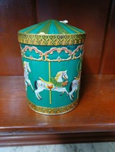 2008 Germany Green Embossed Carousel Tin Cookie Christmas Music O Holy N... - £11.86 GBP