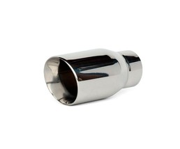 Yonaka 2.5 to 3.5" Single Polished Stainless Steel Universal Angled Exhaust Tip - $71.58