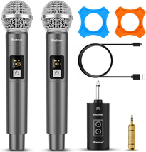 Wireless Microphone,Plug&amp;Play Microphone for Singing,Karaoke,Dual Cordle... - £47.84 GBP