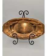 Coppercraft Guild Taunton Mass Oval Etched Decorative Serving Tray Vintage - $31.61 CAD