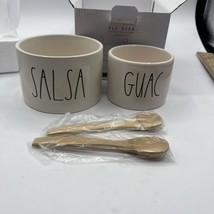 Rae Dunn Guac and Salsa Bowl Set with 2 Bamboo Spoons NEW In Box - £14.05 GBP