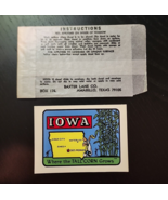 BAXTER LANE CO Iowa Where Tall Corn Grows VTG Travel Luggage Water Decal... - $41.94 CAD