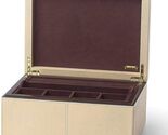 Reed &amp; Barton Melrose Beige Jewelry Box Shagreen Leather Section Suede T... - $90.25