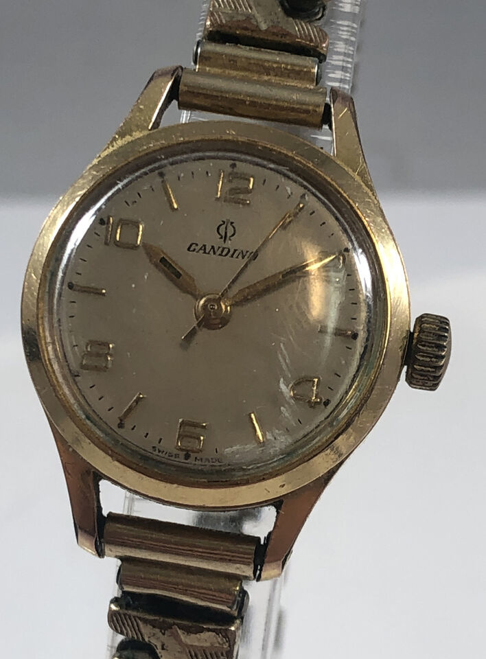 7069 Vintage Candino Swiss 17j Ladies Watch Mechanical Movement Gold Pla... - $49.50