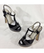 SOS Womens Black &amp; Grey Patent Stiletto Pumps Platforms Shoes Size 6 - $17.76 CAD